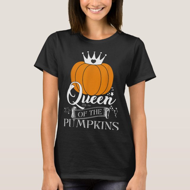 Queen Of The Pumpkins Halloween  T-Shirt (Front)