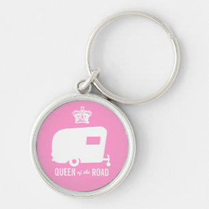 Queen of the Road- Vintage RV Camping Keychain
