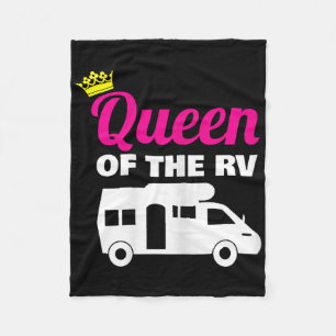 Queen Of The Rv Camping Camper Vacation Gift Fleece Blanket