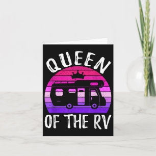 Queen Of The Rv Camping Camper Vacation Road Trip Card