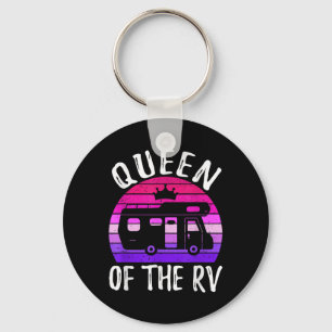 Queen Of The Rv Camping Camper Vacation Road Trip Key Ring
