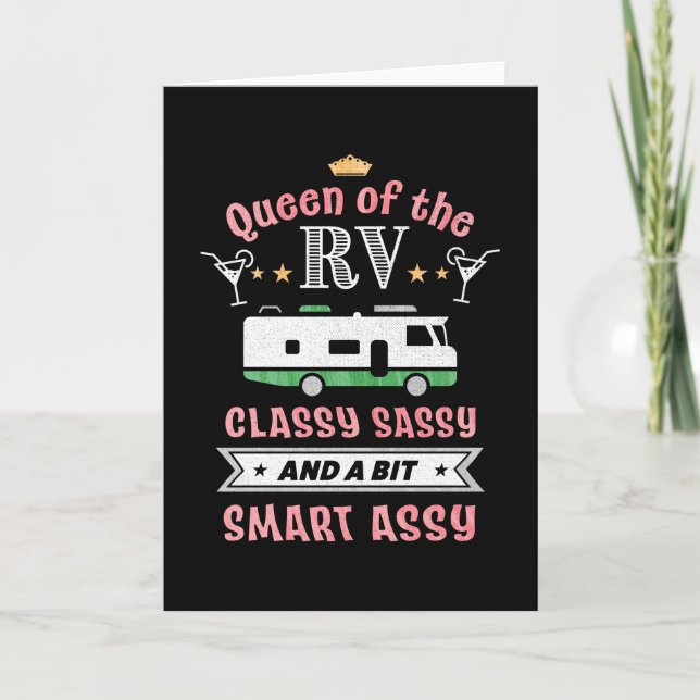 Queen of the RV - Funny Gift for Women Camper Wife Card (Front)