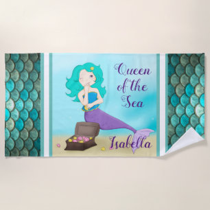 Queen of the Sea Mermaid Beach Towel
