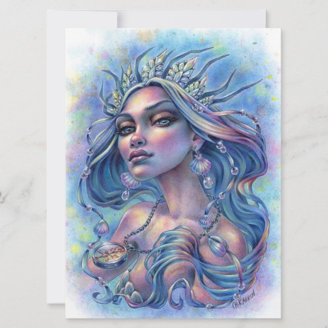 Queen of The Seven Seas Mermaid Fantasy Art Card (Front)