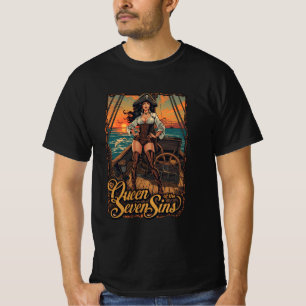 Queen of the Seven Sins – Pirate Pin-Up Fantasy T-Shirt