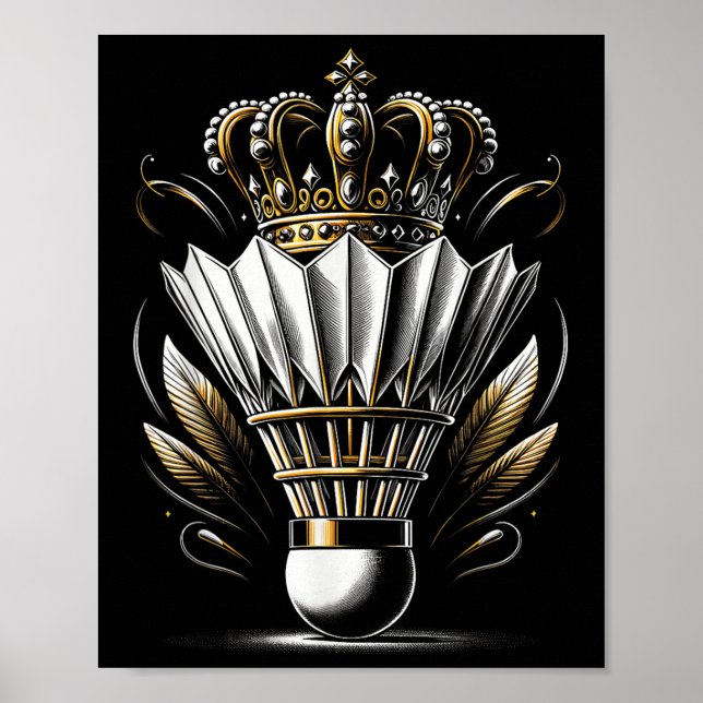 Queen Of The Shuttle Badminton Funny Graphic Tees  Poster (Front)