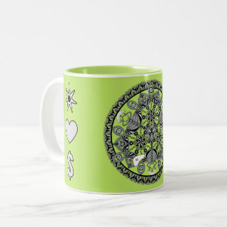 Queen Of The Snakes (hand-drawn monochrome) Two-Tone Coffee Mug