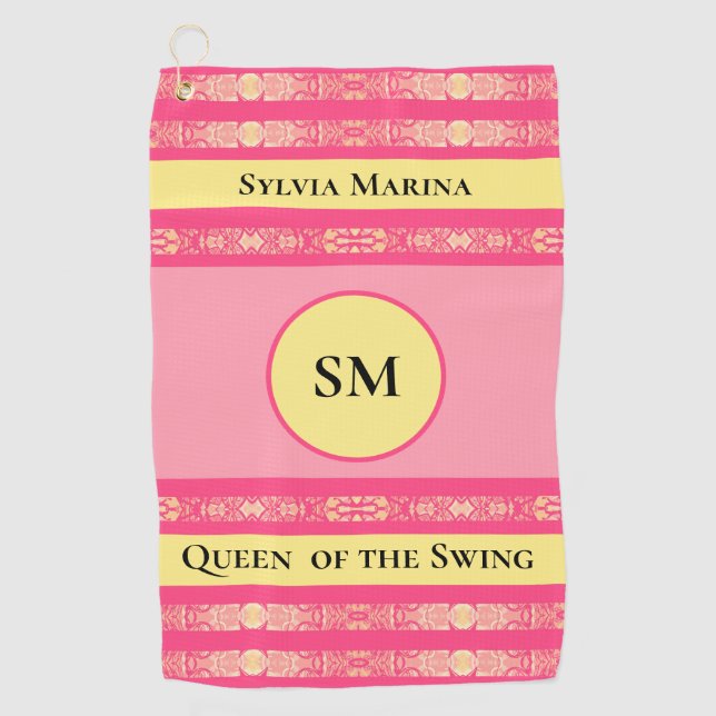 Queen of the Swing Pink  Golf Towel (Front)