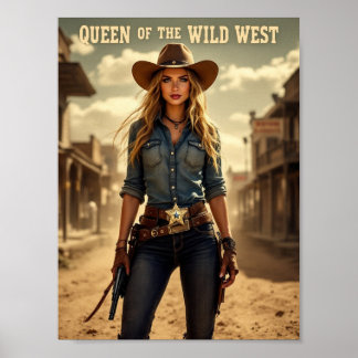 Queen of the Wild West – Fearless Cowgirl Poster