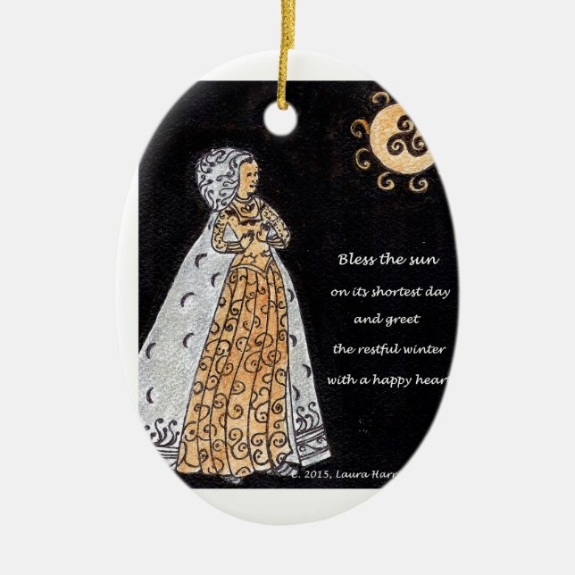Queen of the Winter Solstice Ceramic Tree Decoration (Front)