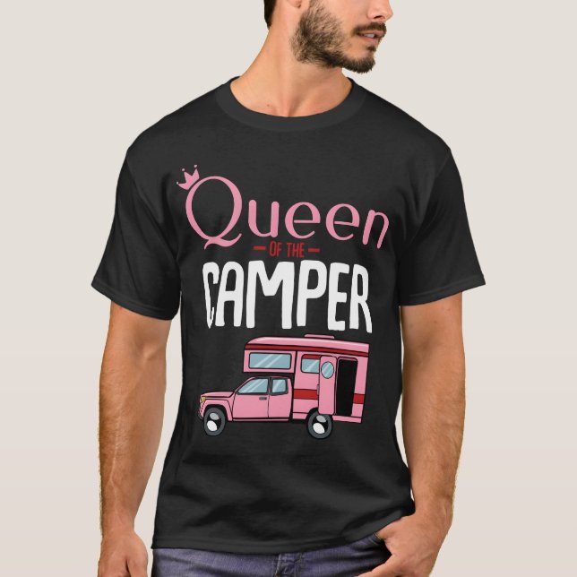 Queen Ofhe Camper Funny Camping Car Holiday funny T-Shirt (Front)
