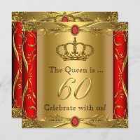 Queen or King Regal Red Gold 60th Birthday Party
