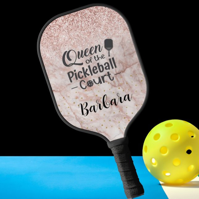 Queen Pickleball Court Glam Glit Rose Gold Pickleball Paddle (Creator Uploaded)