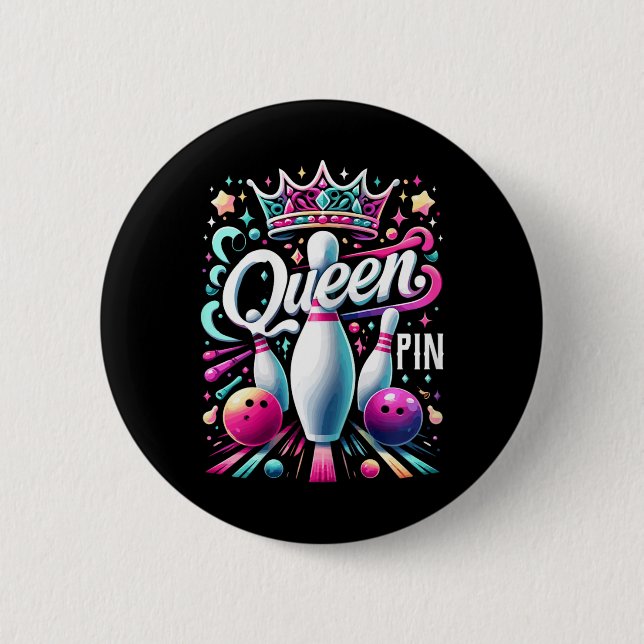 Queen Pin Shirt Bowler Bowling League For Bowling  (Front)
