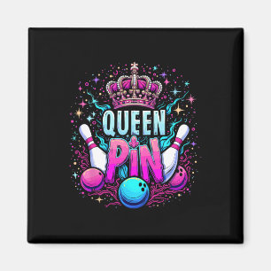 Queen Pin Shirt Bowler Bowling League For Bowling Magnet