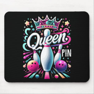 Queen Pin Shirt Bowler Bowling League For Bowling Mouse Pad