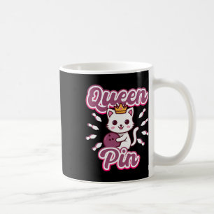Queen Pin Women's Girls Bowling Cat  Coffee Mug