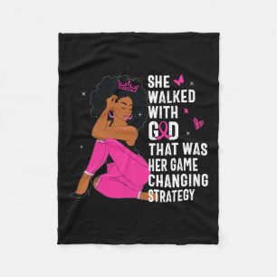 Queen Pink Ribbon Breast Cancer Awareness Month Wo Fleece Blanket