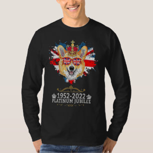 Queen Platinum Jubilee Corgi With Crown Dog Heart T-Shirt