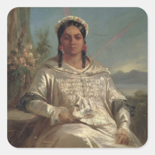 Queen Pomare IV  of Tahiti Square Sticker