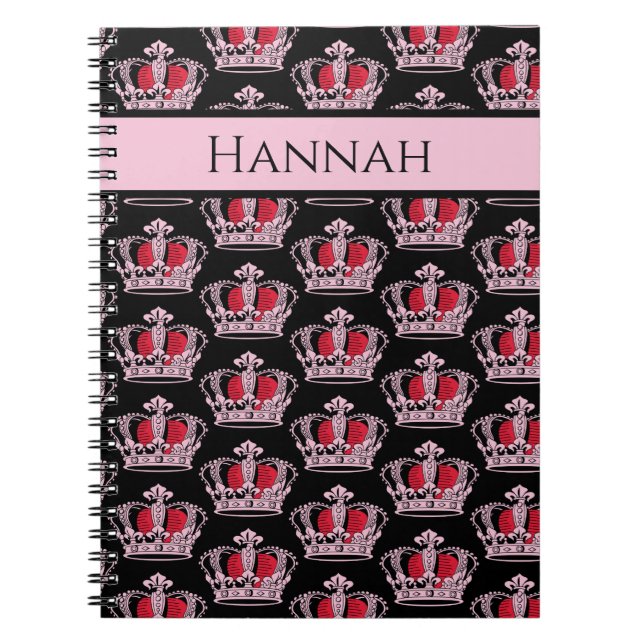 Queen Princess Crown  Notebook (Front)