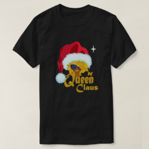 Queen Santa African American Christmas for Women M T-Shirt