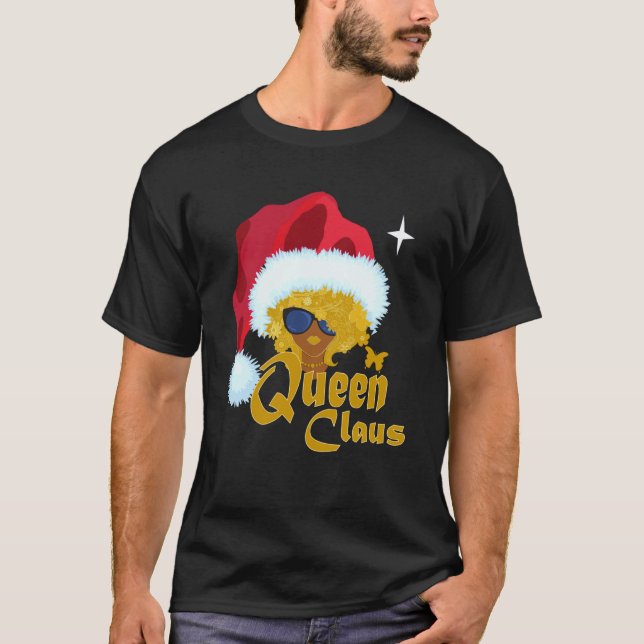 Queen Santa African American Christmas for Women M T-Shirt (Front)