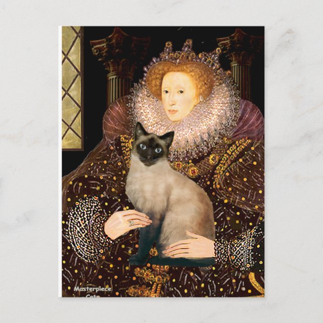 Queen- Seal Point Siamese cat Postcard (Front)