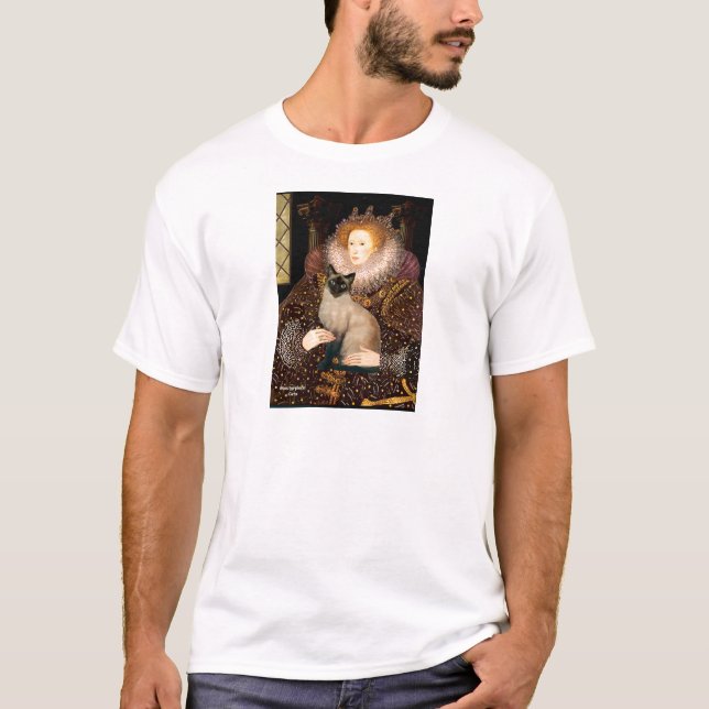 Queen- Seal Point Siamese cat T-Shirt (Front)