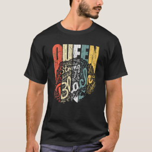 Queen Strong Black Woman Afro Natural Hair Vintage T-Shirt