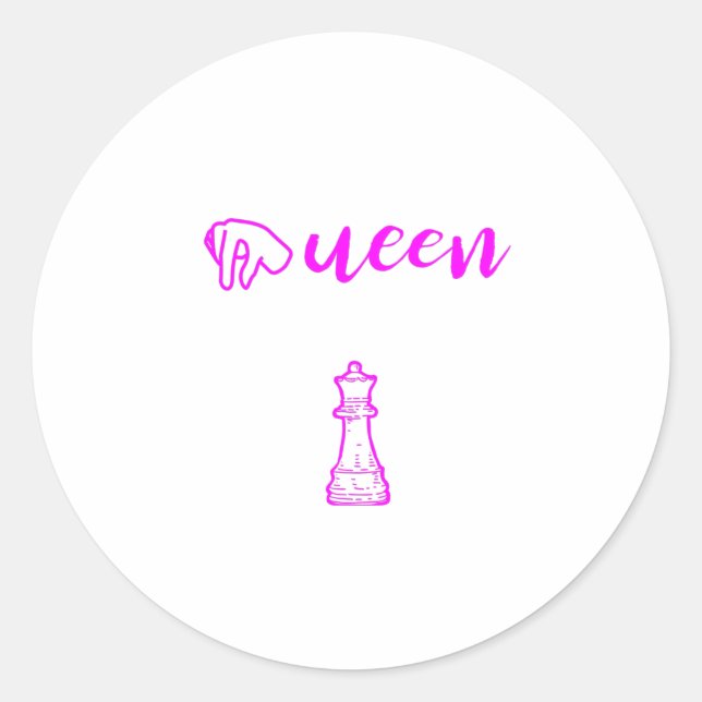 Queen – The Most Powerful Piece in Chess Classic Round Sticker (Front)