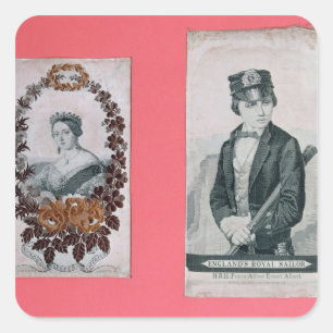 Queen Victoria and Prince Albert bookmarks Square Sticker