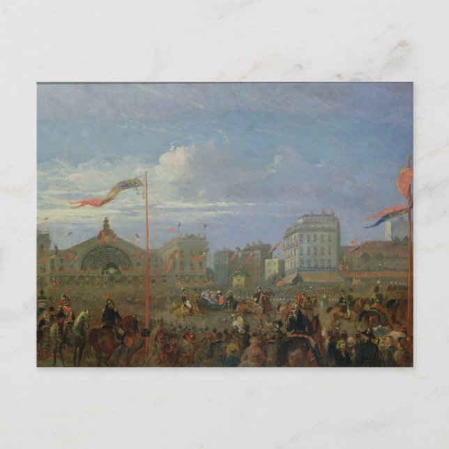 Queen Victoria  Arriving at the Gare de l'Est Postcard (Front)