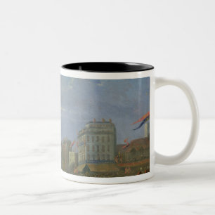 Queen Victoria  Arriving at the Gare de l'Est Two-Tone Coffee Mug