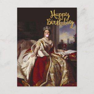 QUEEN VICTORIA BLOWING A PINK BUBBLE GUM  POSTCARD