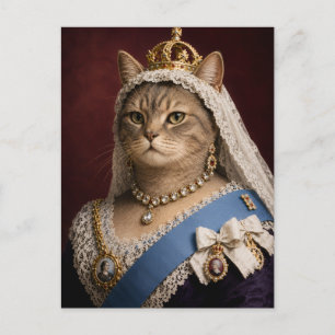 Queen Victoria Cat Portrait – Victorian Royal Cat Postcard