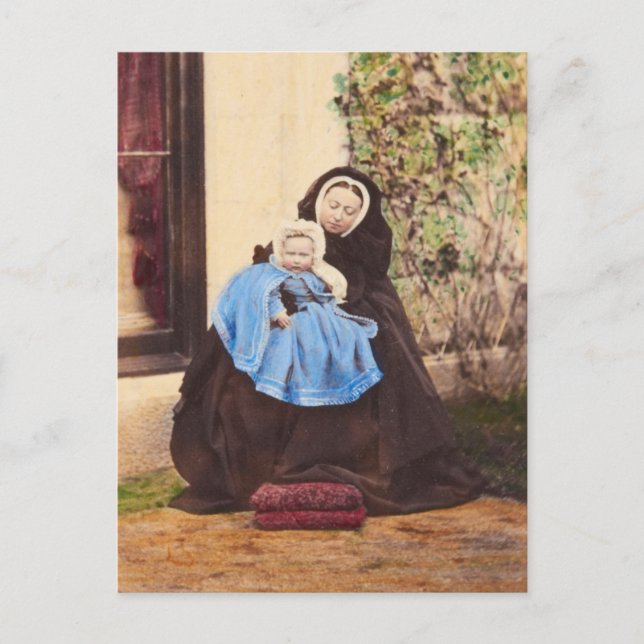 Queen Victoria holding Victoria of Hesse 1863 Postcard (Front)