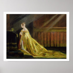 Queen Victoria in Her Coronation Robe, 1838 (oil o Poster
