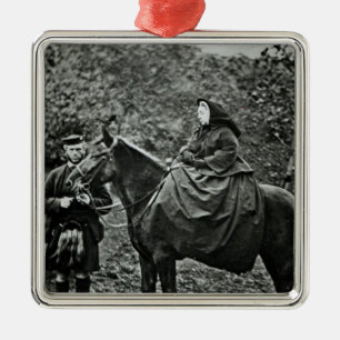 Queen Victoria on horseback at Balmoral , 1863 Metal Tree Decoration