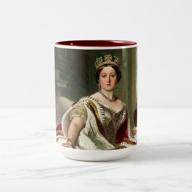 Queen Victoria Portrait Two-Tone Coffee Mug (Center)