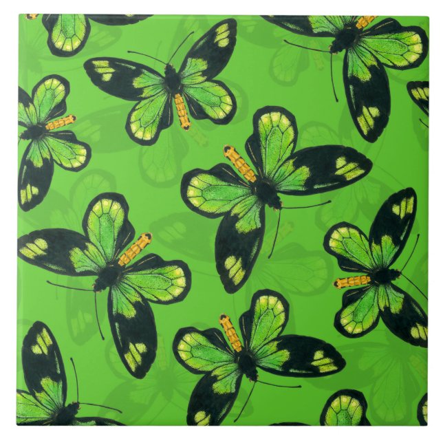 Queen Victoria' s birdwing butterfly Ceramic Tile (Front)