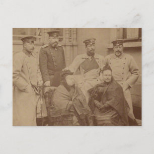 Queen Victoria, son, daughter, Kaiser Wilhelm II Postcard