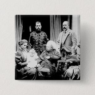 Queen Victoria, Tsar Nicholas II 15 Cm Square Badge