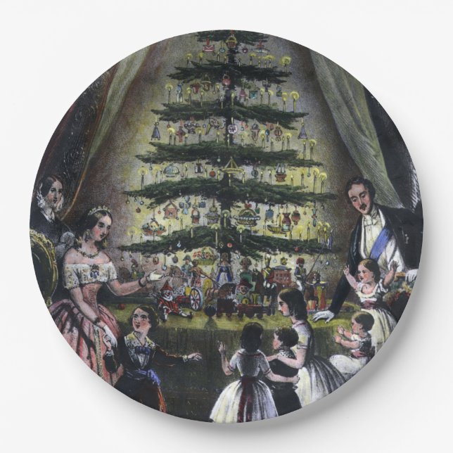 Queen Victoria's Christmas Tree Paper Plate (Front)