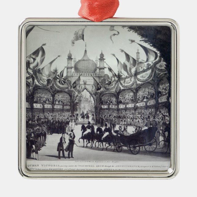 Queen Victoria's first visit to Brighton Metal Ornament (Front)