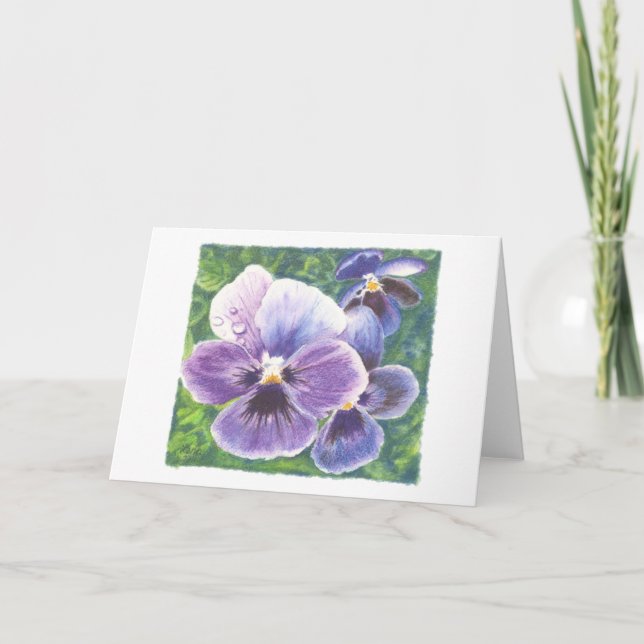 Queen Violet watercolor art greeting card (Front)