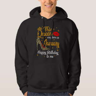 Queen Was Born In January Happy Birthday Leopard B Hoodie