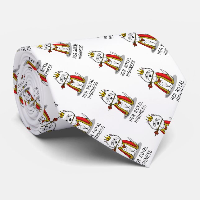 Queen Westie Dog West Highland White Terrier Tie (Rolled)