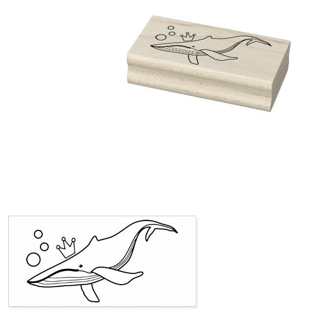 Queen Whale Rubber Stamp (Stamped)