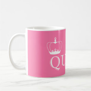 Queen White Crown - customisable background colour Coffee Mug